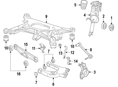 2015 Audi S8 Rear Suspension Components, Ride Control, Stabilizer Bar