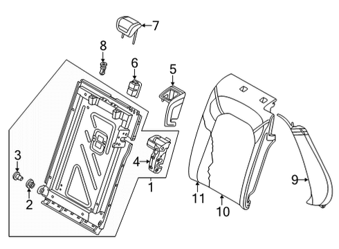 2023 Audi S3 Rear Seat Components Diagram 3