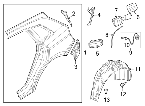 2022 Audi Q5 Quarter Panel & Components