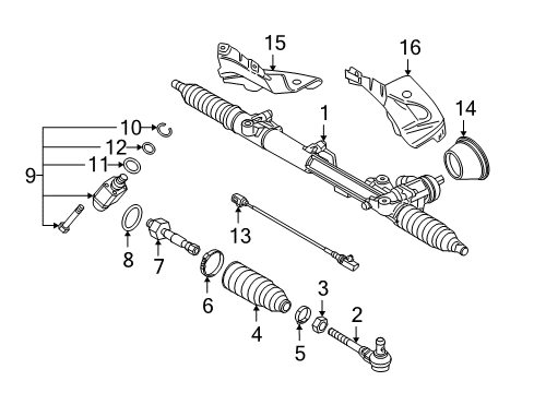 2009 Audi S4 Steering Column & Wheel, Steering Gear & Linkage, Shroud, Switches & Levers