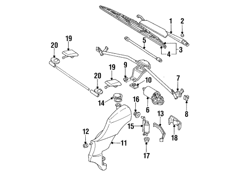 1998 Audi Cabriolet Wiper & Washer Components