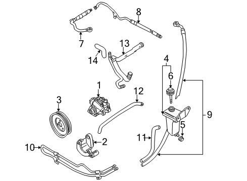 2004 Audi A6 Quattro Power Steering Suction Hose Diagram for 4B0-422-887-M