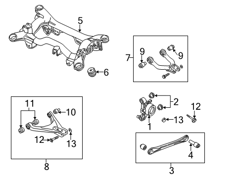 2003 Audi S6 Rear Suspension, Control Arm Diagram 1