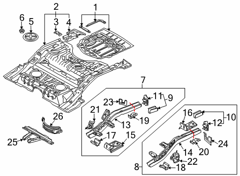 2009 Audi Q7 Rear Body - Floor & Rails