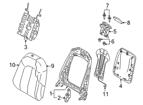 2021 Audi RS7 Sportback Front Seat Components Diagram 1