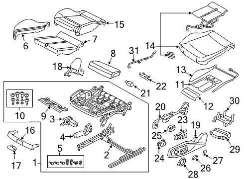 2019 Audi S4 Front Seat Components