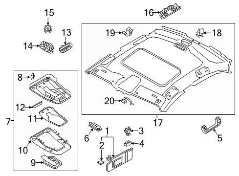 2023 Audi A5 Quattro Interior Trim - Roof Diagram 2