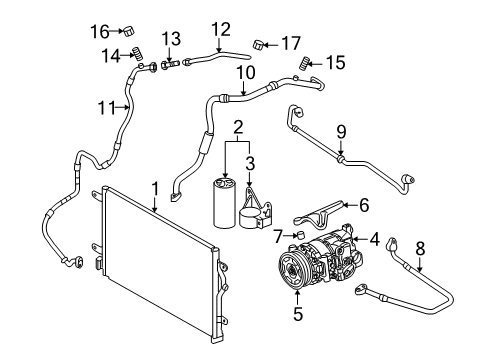 2007 Audi A4 Quattro A/C Condenser, Compressor & Lines Diagram 4