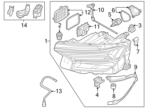 2024 Audi Q4 e-tron Headlamp Components