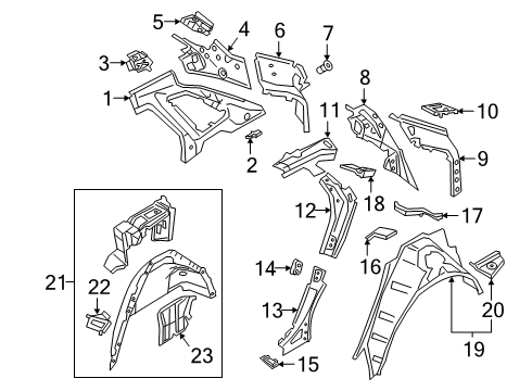 2022 Audi e-tron Quattro Inner Structure - Quarter Panel