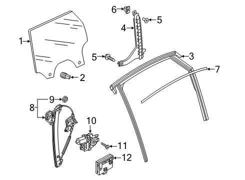 2022 Audi Q3 Front Door Glass & Hardware