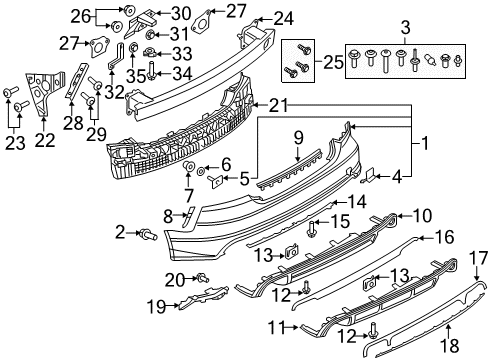 2018 Audi A7 Quattro Bumper Cover Diagram for 4G8-807-067-BB-GRU