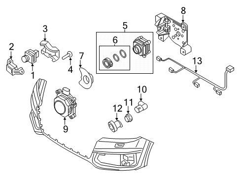 2017 Audi Q7 Electrical Components - Front Bumper