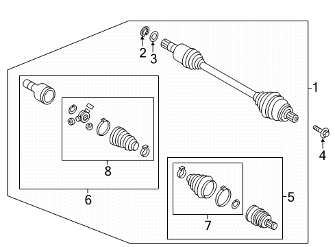 2022 Audi Q3 Drive Axles - Front Diagram 1