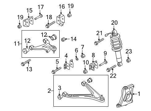 2012 Audi R8 Front Suspension Components, Lower Control Arm, Upper Control Arm, Ride Control, Stabilizer Bar