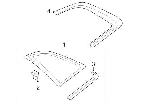 2024 Audi Q8 e-tron Glass & Hardware - Quarter Panel