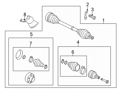 2021 Audi S4 Drive Axles - Rear