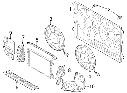 2022 Audi S8 Cooling System, Radiator, Water Pump, Cooling Fan