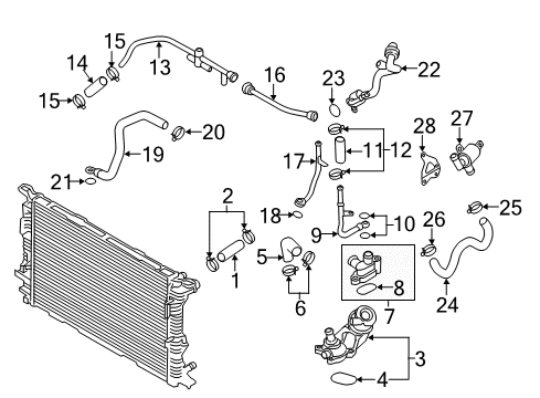 2015 Audi A7 Quattro Outlet Hose Diagram for 4H0-121-448-N