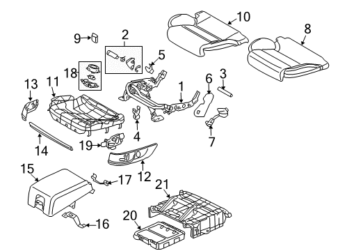 2008 Audi S8 Rear Seat Components