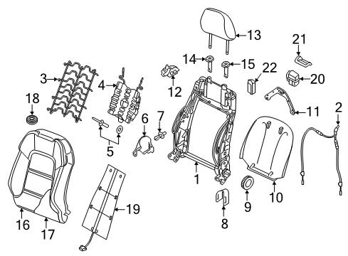 2016 Audi A3 Front Seat Components Diagram 4