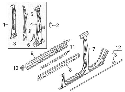 2022 Audi Q5 Center Pillar & Rocker, Exterior Trim