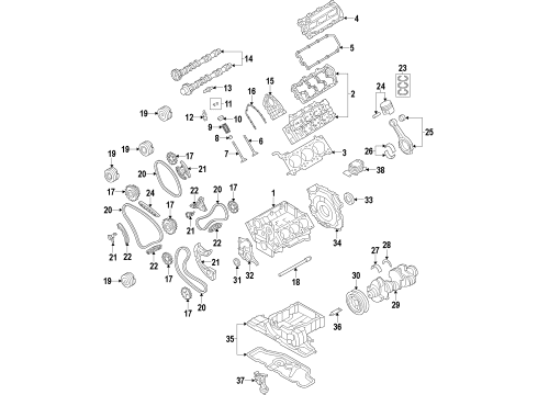 2013 Audi Q7 Engine Parts, Mounts, Cylinder Head & Valves, Camshaft & Timing, Oil Cooler, Oil Pan, Oil Pump, Balance Shafts, Crankshaft & Bearings, Pistons, Rings & Bearings