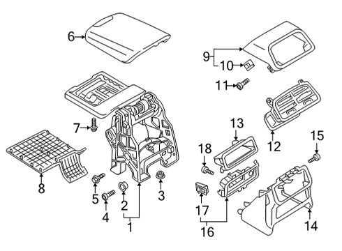 2023 Audi A6 allroad Console Diagram 1