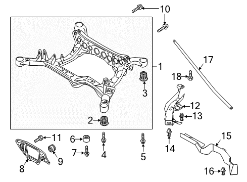 2013 Audi A7 Quattro Suspension Mounting - Rear