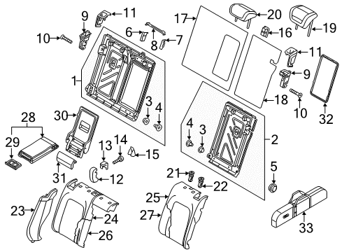 2016 Audi A3 Sportback e-tron Rear Seat Components