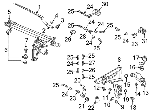 2022 Audi S6 Wiper & Washer Components