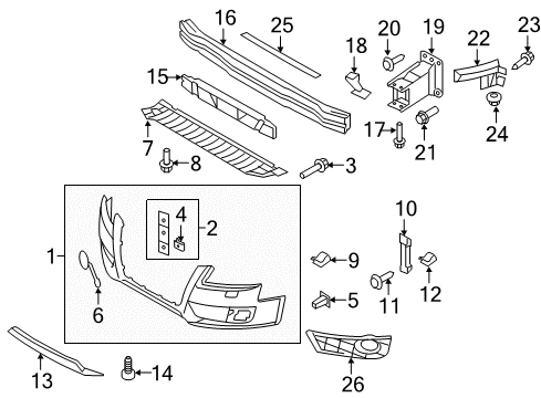 2010 Audi A4 Quattro Front Bumper Diagram 1