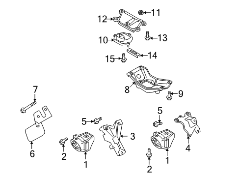 2011 Audi A5 Quattro Engine & Trans Mounting Diagram 2