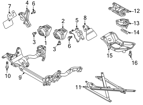 2011 Audi S4 Engine & Trans Mounting Diagram 2