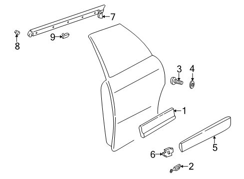 1998 Audi A6 Quattro Exterior Trim - Rear Door