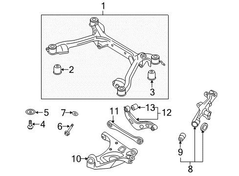 2008 Audi A4 Rear Suspension, Control Arm Diagram 8