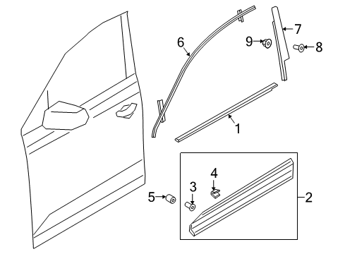 2023 Audi Q7 Exterior Trim - Front Door