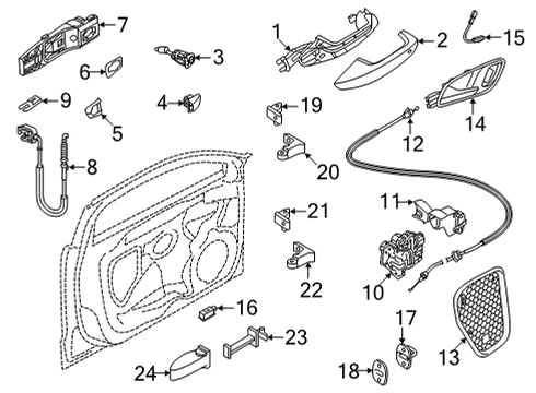 2023 Audi A3 Handle, Inside Diagram for 8Y0-837-020-A-4PK