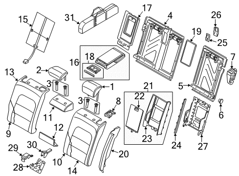 2015 Audi allroad Rear Seat Components