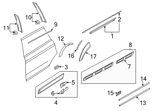 2013 Audi Q7 Exterior Trim - Rear Door