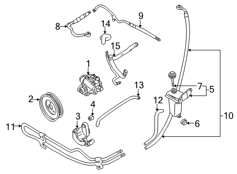 2001 Audi S4 P/S Pump & Hoses, Steering Gear & Linkage