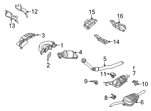 1998 Audi A4 Quattro Exhaust Components, Exhaust Manifold