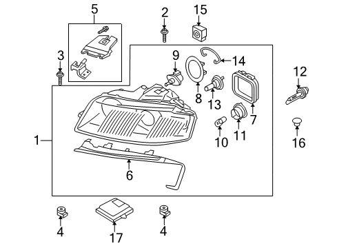 2007 Audi A3 Quattro Headlamps, Headlamp Washers/Wipers