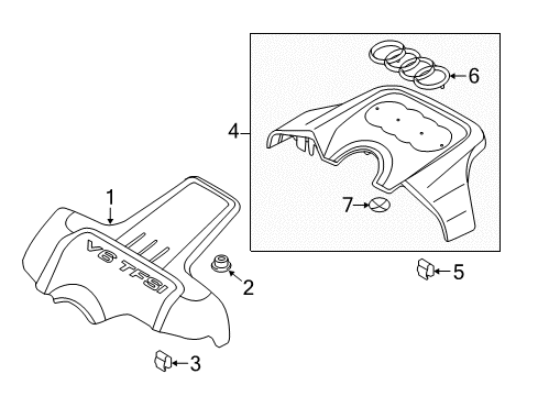 2017 Audi S5 Engine Appearance Cover Diagram 1