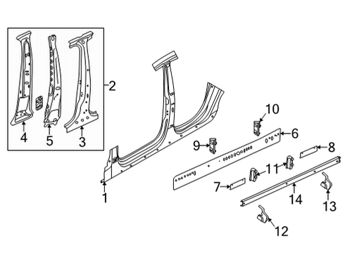 2022 Audi RS5 Sportback Center Pillar & Rocker, Rocker Panel