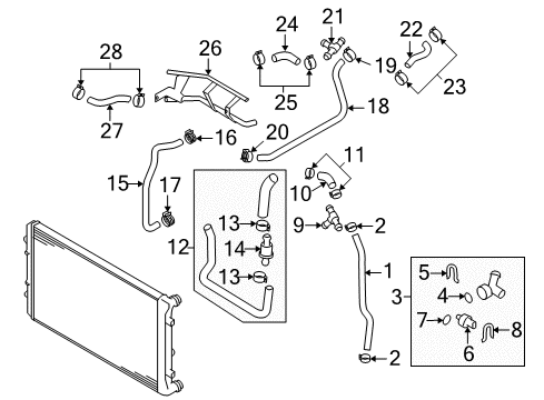 2008 Audi TT Quattro Hoses, Lines & Pipes