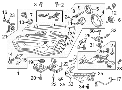 2014 Audi A5 Headlamps, Headlamp Washers/Wipers