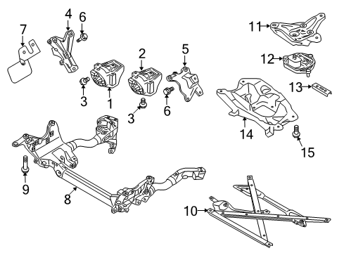 2011 Audi A4 Engine & Trans Mounting Diagram 1