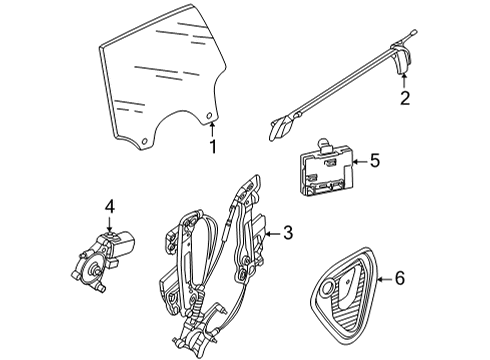 2022 Audi e-tron GT Front Door Glass & Hardware