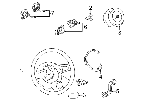 2012 Audi A8 Quattro Steering Column & Wheel, Steering Gear & Linkage Diagram 4